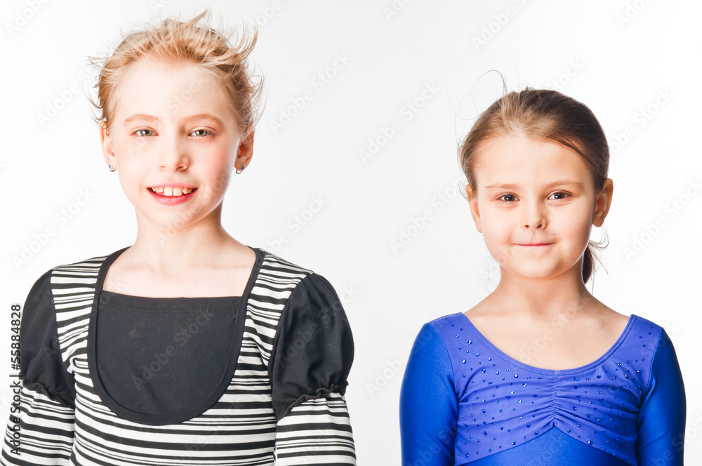 two little girls and a beautiful girlfriend