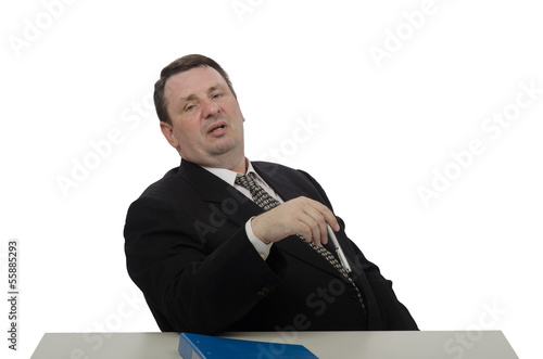 Fotografie A middle-aged hirer begins stress interview