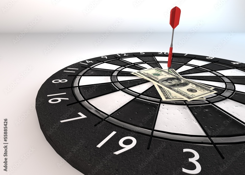 Obraz premium Dart Pin dollars close up view