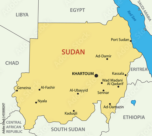 Republic of the Sudan - vector map