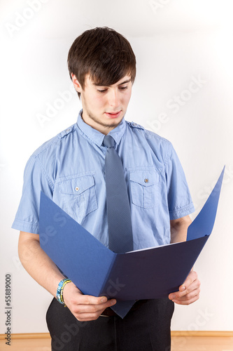 Young businessman with contract