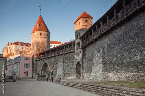 Fortress in old town of Tallinn in the morning