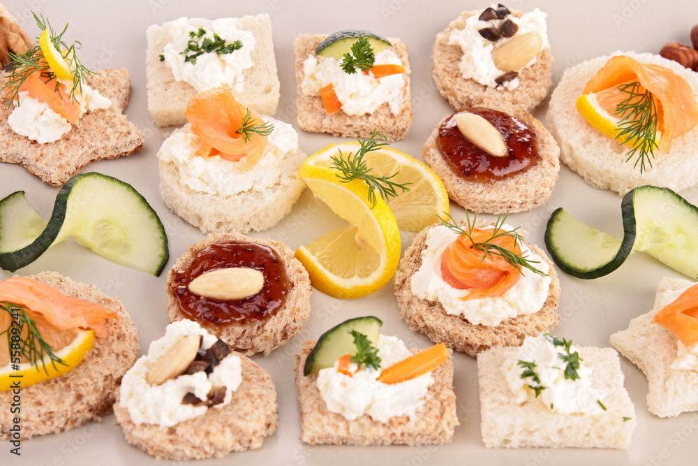 assortment of appetizer assortment of appetizer