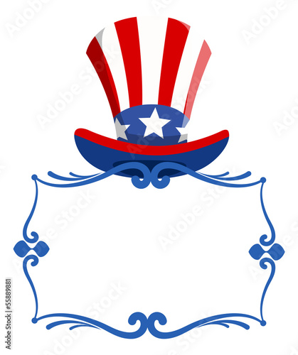 blank frame with uncle sam hat for - 4th of july Vector