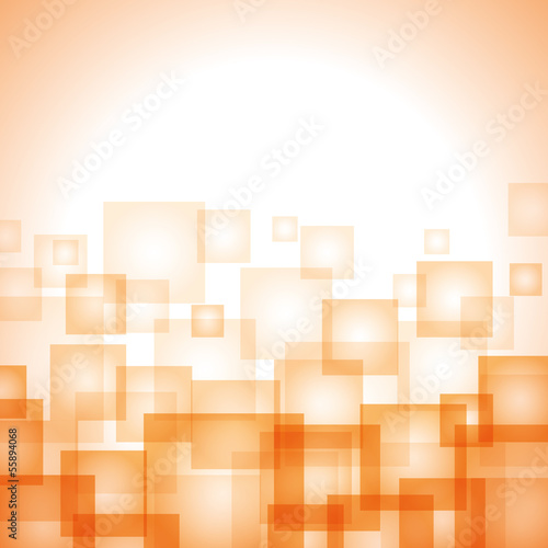 Abstract orange vector background with squares