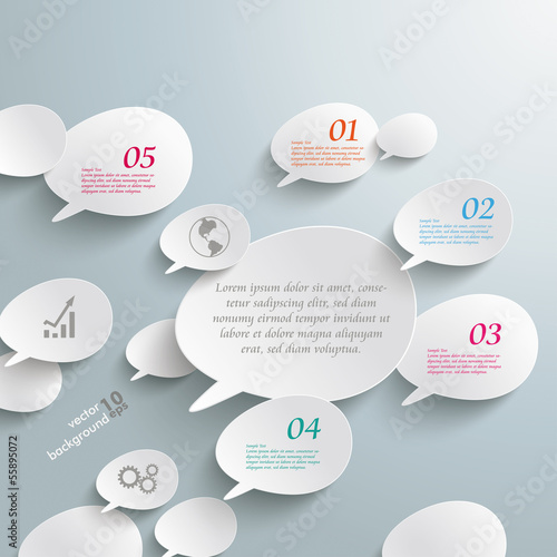 Bevel Speech Bubbles Infographic Design