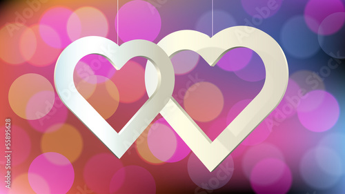 two metallic hearts