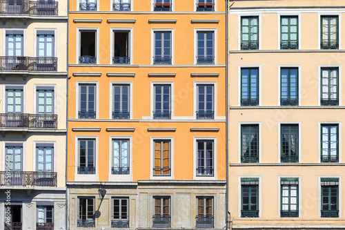 Famous facades in Lyon city