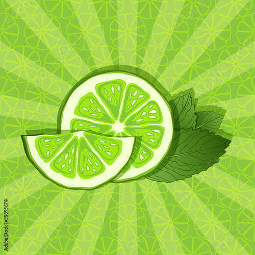 lime and mint background - vector illustration