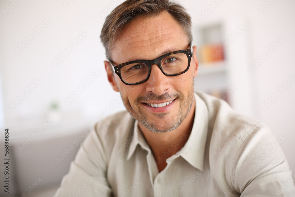 Portrait of handsome guy with eyeglasses Portrait of handsome guy with eyeglasses