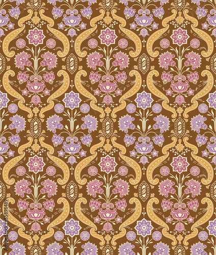 Seamless ornamental vintage pattern with stylized flowers.