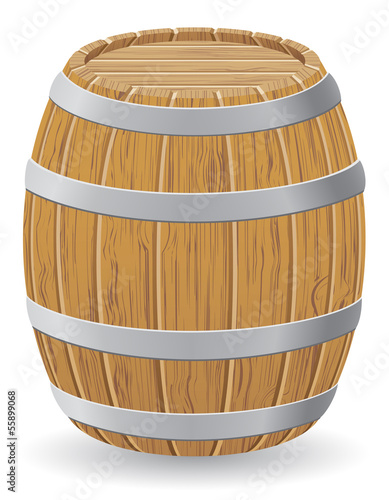 wooden barrel vector illustration