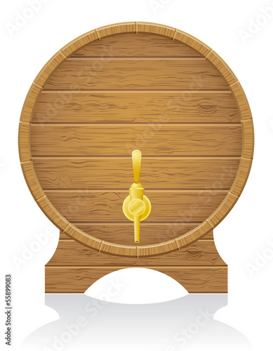 wooden barrel vector illustration