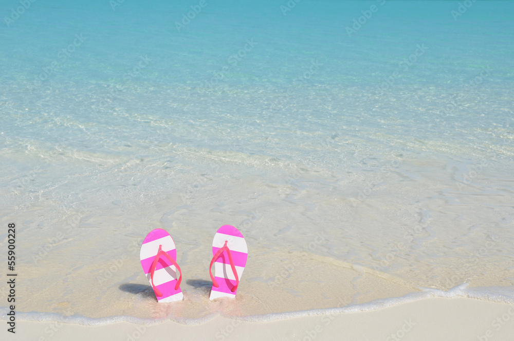 Fototapeta premium Flip-flop on the beach