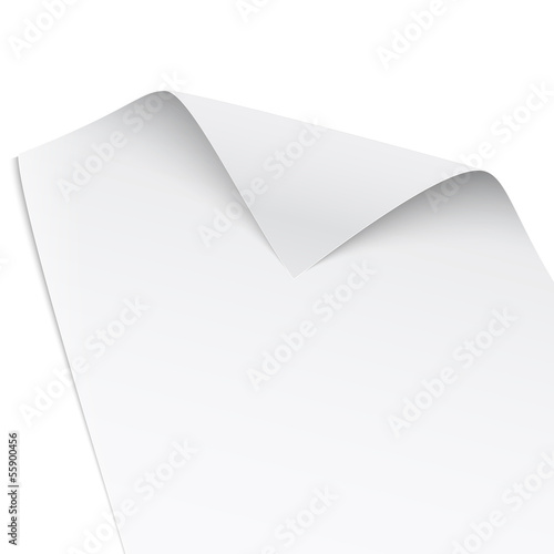 Paper with twisted corner.