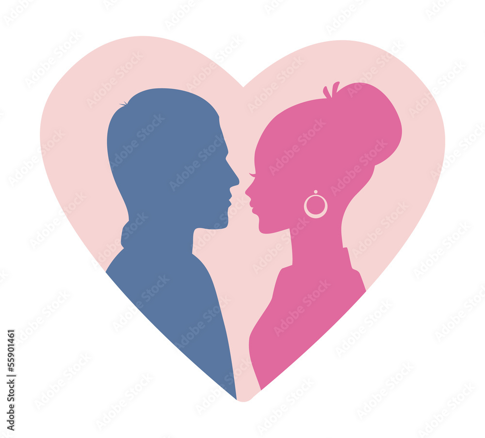 Man and woman silhouette Man and woman silhouette