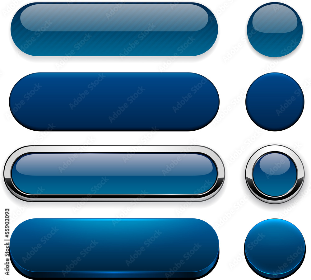 Dark-blue high-detailed modern web buttons. Dark-blue high-detailed modern web buttons.