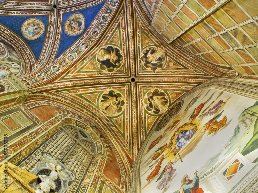 Ceiling of Baroncelli Chapel in Basilica di Santa Croce.