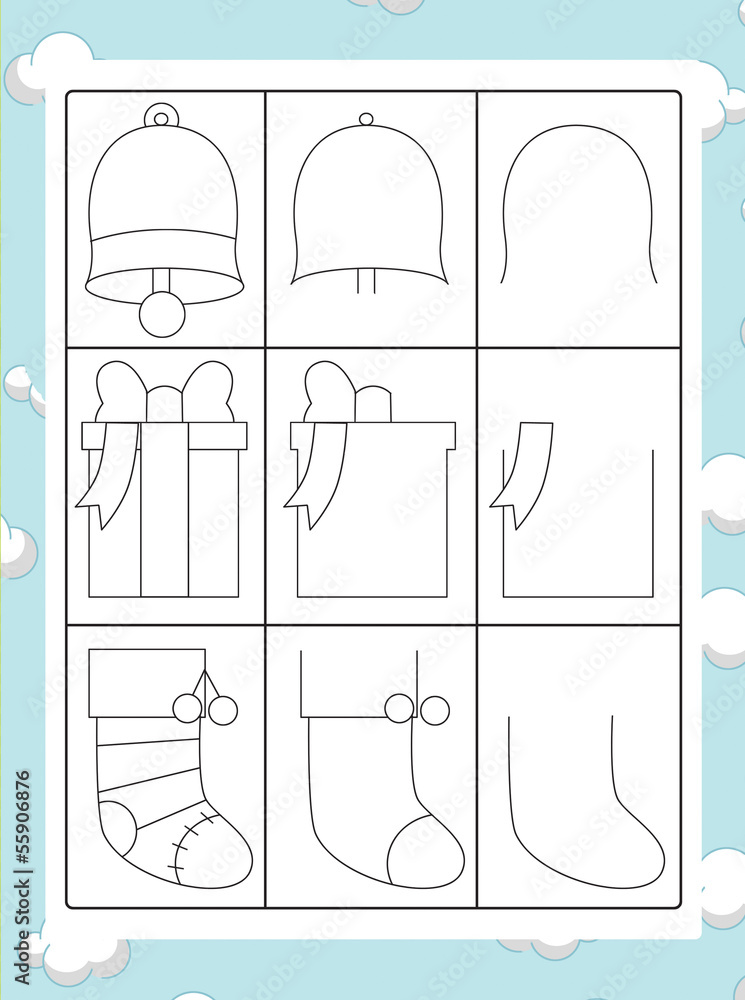 Cartoon happy scene - learning how to draw an angel - illustration for ...