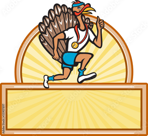 Turkey Run Runner Side Cartoon Isolated