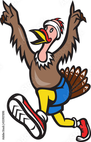 Turkey Run Runner Cartoon Isolated