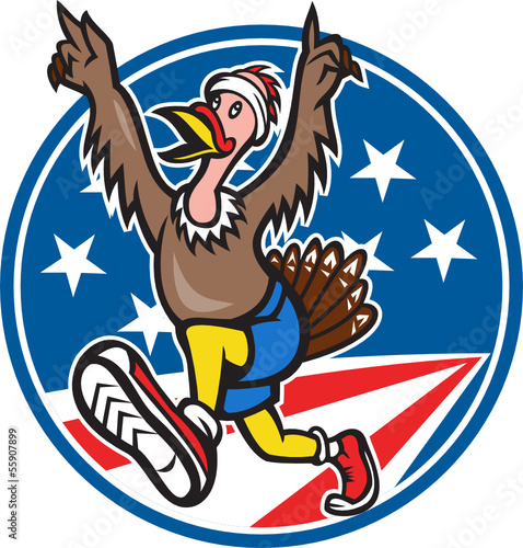 American Turkey Run Runner Cartoon