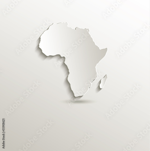 Africa map card paper 3D blank