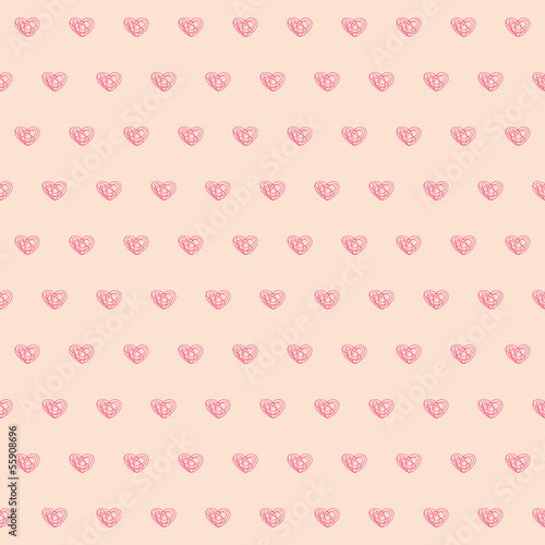 Seamless pattern of hearts. Vector illustration.