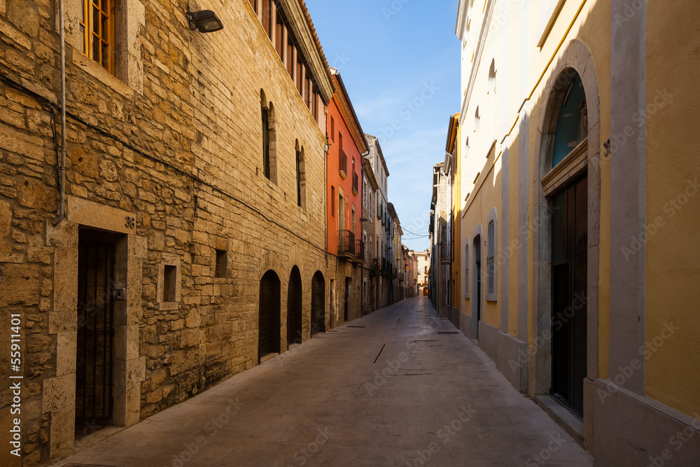  street in ordinary Catalan town. Banyoles