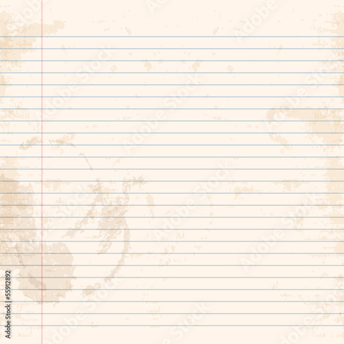 Exercise book ruled paper