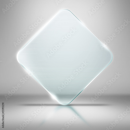 Photo of blank glass plate with copy space
