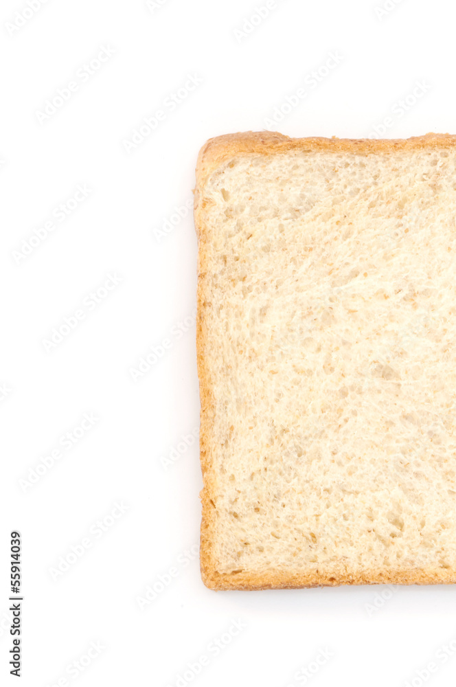 Sliced white bread on white background . Sliced white bread on white background .