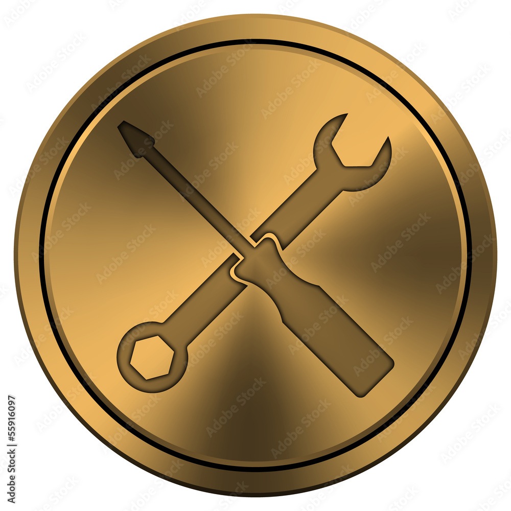 Shiny metallic copper-colored icon Shiny metallic copper-colored icon