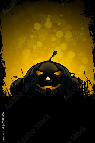 Halloween Background with Pumpkins