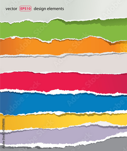 torn paper set, vector