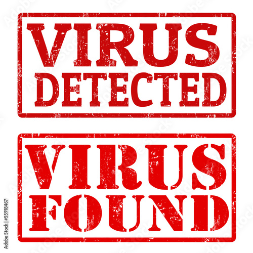 Virus Detected and Virus Found stamps