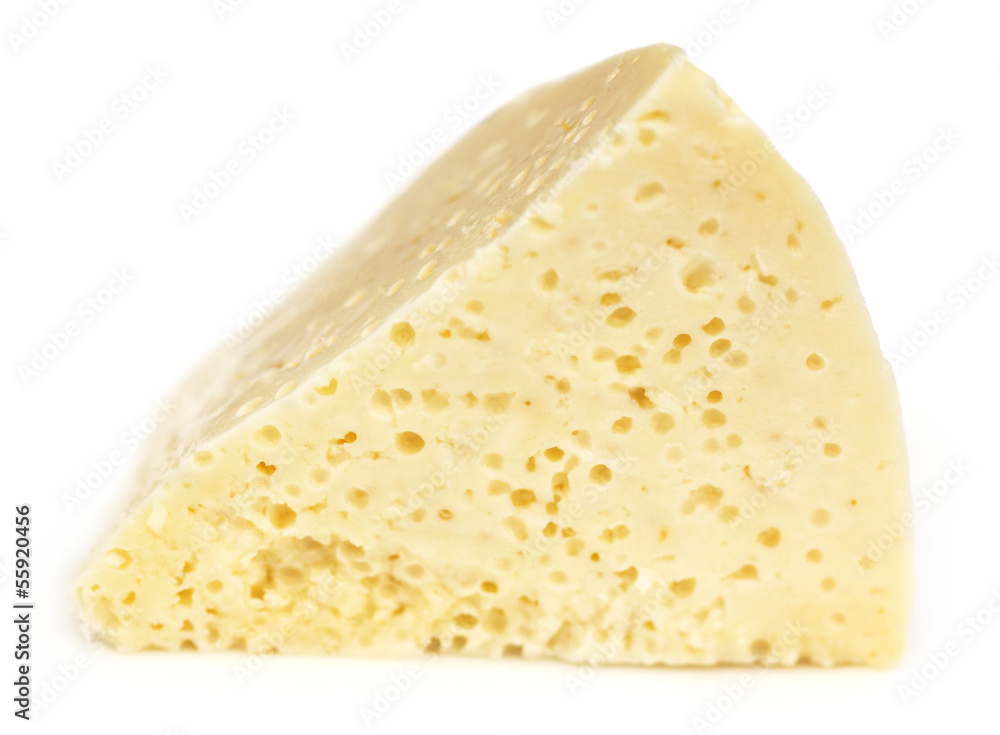 Fresh Cheese over white background
