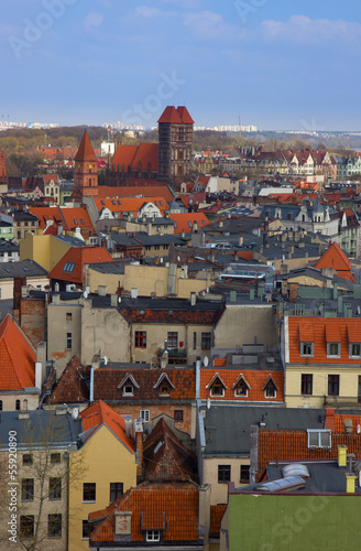 roofs of old town,  Torun, Poland