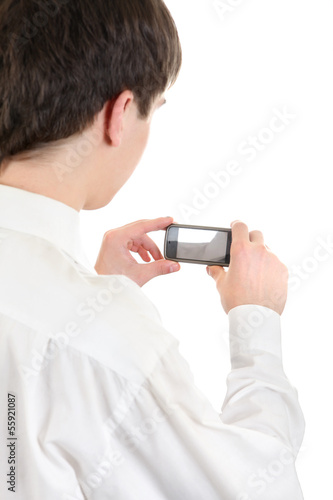 Teenager Take a Picture with a Cellphone