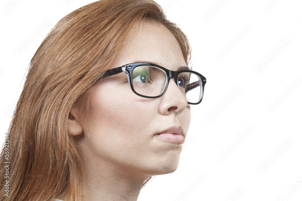 The girl in glasses. The girl in glasses.