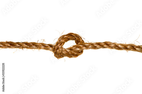 Collection set of ropes with knot isolated on white background