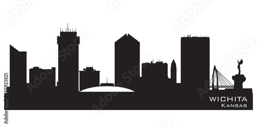 Wichita Kansas city skyline vector silhouette