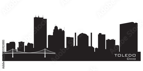 Toledo Ohio city skyline vector silhouette