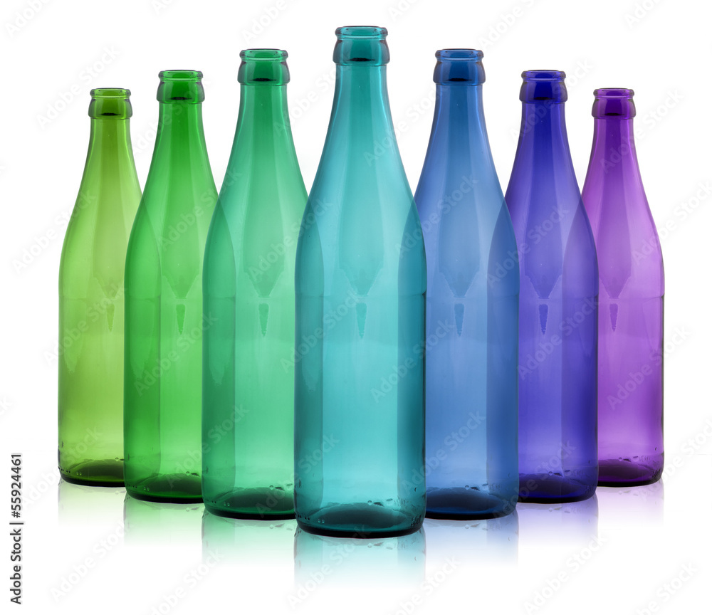 Colored bottles - obrazy, fototapety, plakaty 