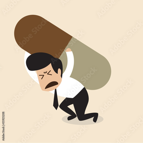 Man carry a big pill