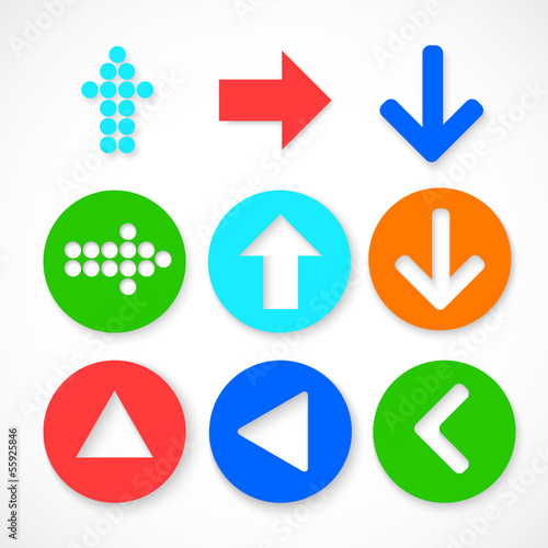 Colorful arrow sign icon set. Contemporary modern style. Free Download Colorful arrow sign icon set. Contemporary modern style. - GFXLoad