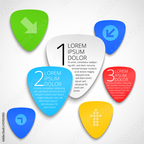 Abstract paper info graphic in a simple shape.