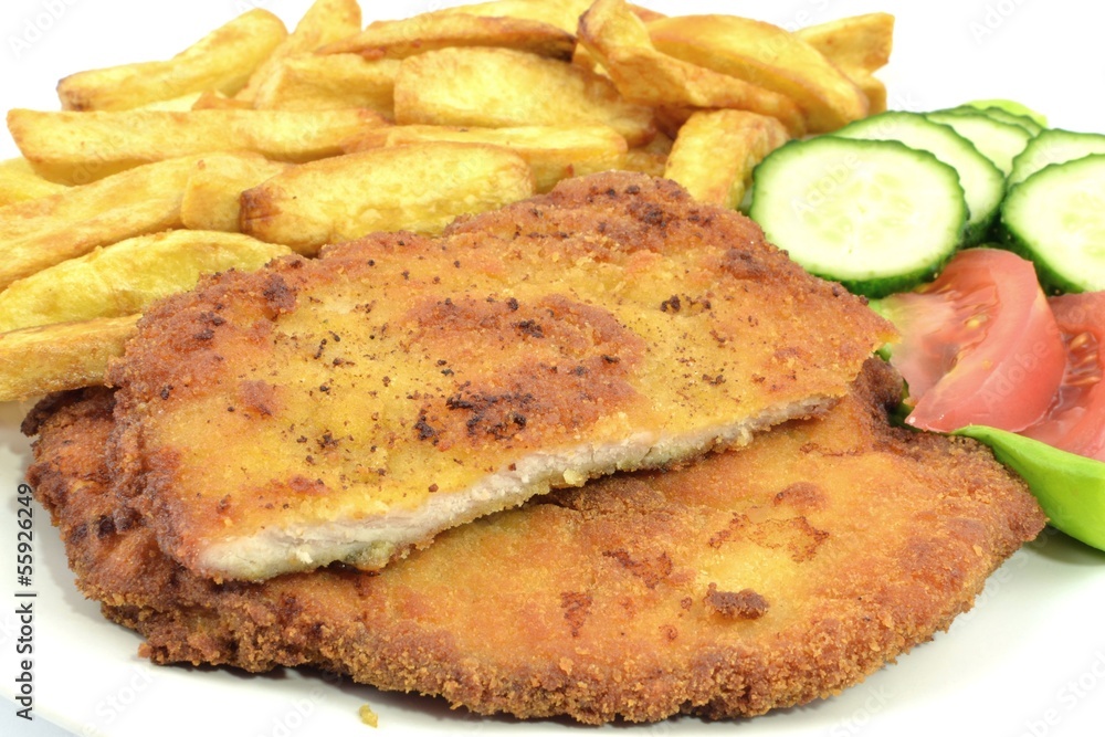 kotlet schabowy z frytkami kotlet schabowy z frytkami