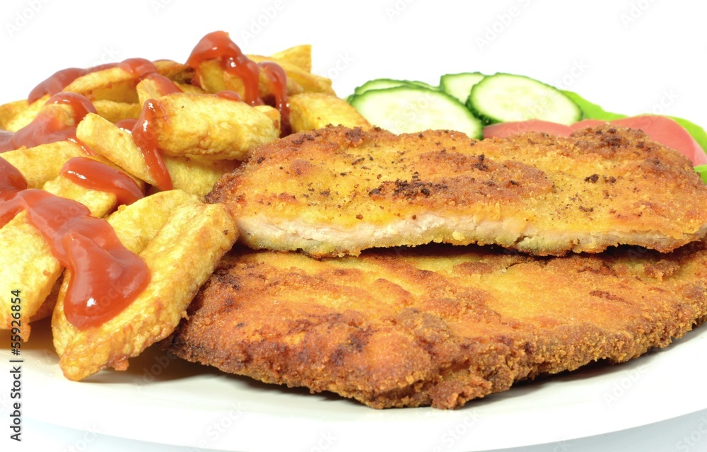 kotlet schabowy z frytkami kotlet schabowy z frytkami