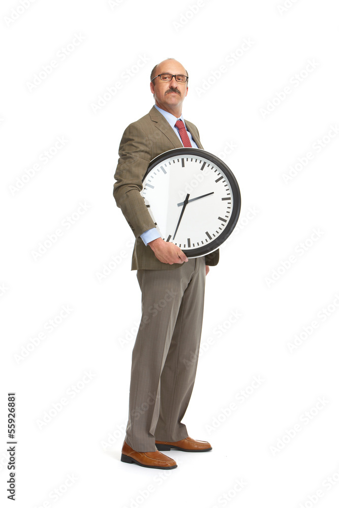 Businessman and clock. Businessman and clock.